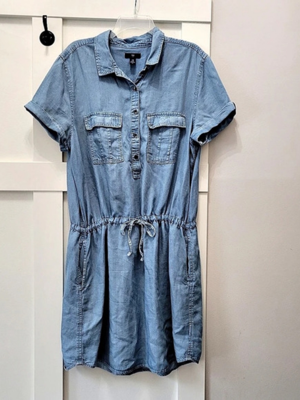 Gap Tencel Denim Mini Shirt Dress Blue Indigo Size XL